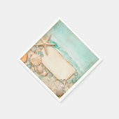 Serviette En Papier Coquillages de mariage de plage 2 (Coin)