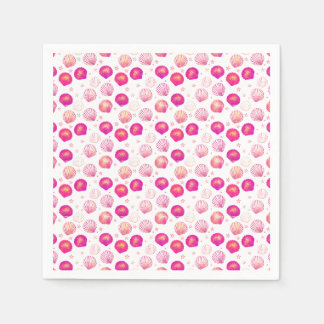 Serviette En Papier Coquillages de Neon - Motif côtier sans transparen