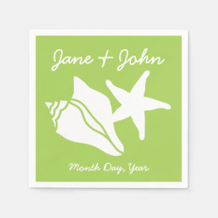 Serviette En Papier Coquillages d'été dans les serviettes de Peridot