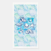 Serviette En Papier Coquillages En Bleu (Devant)