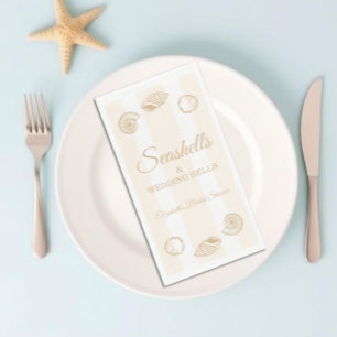 Serviette En Papier Coquillages et cloches de mariage Baby Shower