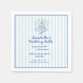 Serviette En Papier Coquillages et Cloches de Mariage Enterrement de V (Devant)