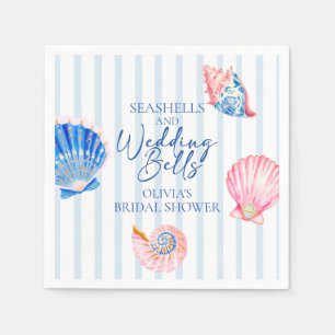 Serviette En Papier Coquillages et Cloches de Mariage Réception de Mar