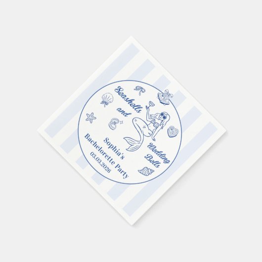 Serviette En Papier Coquillages et Mariage Bells Bachelorette Party (Coin)