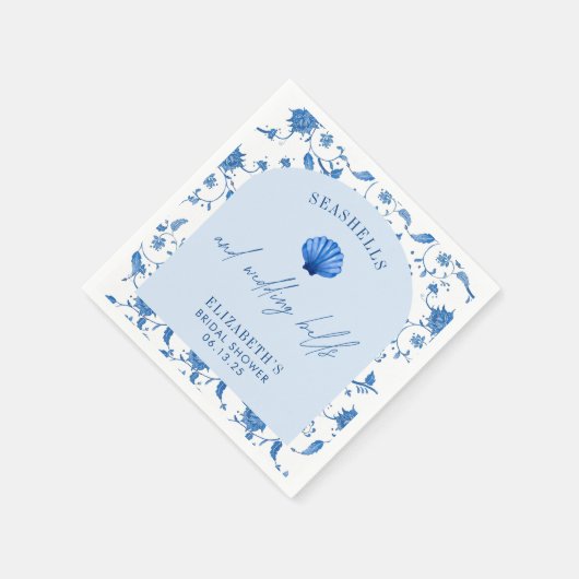 Serviette En Papier Coquillages et Mariage Bells FÊTE DES MARIÉES côti (Coin)