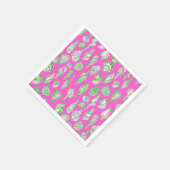 Serviette En Papier Coquillages Prépa sur le Bord de Mer Rose Chaud (Coin)