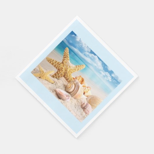 Serviette En Papier Coquillages sur les serviettes de plage (Coin)