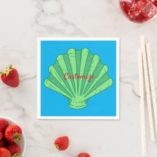 Serviette En Papier Coquille de pétoncle vert Sage Thunder_Cove (En situation)