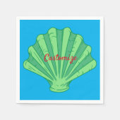 Serviette En Papier Coquille de pétoncle vert Sage Thunder_Cove (Devant)