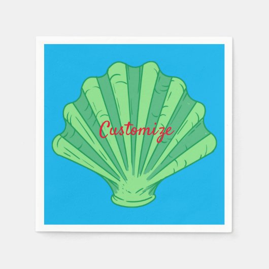 Serviette En Papier Coquille de pétoncle vert Sage Thunder_Cove (Devant)