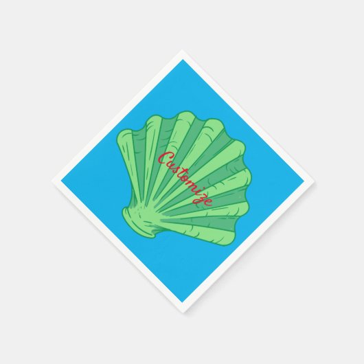 Serviette En Papier Coquille de pétoncle vert Sage Thunder_Cove (Coin)