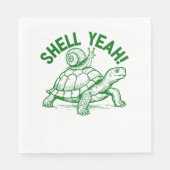 Serviette En Papier Coquille oui tortue escargot drôle (Devant)