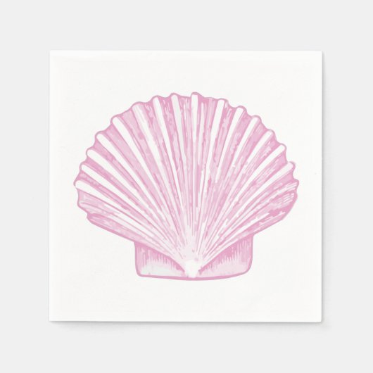 Serviette En Papier Coquille Saint-Jacques Rose Côtière (Devant)