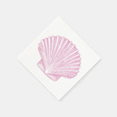 Serviette En Papier Coquille Saint-Jacques Rose Côtière (Coin)