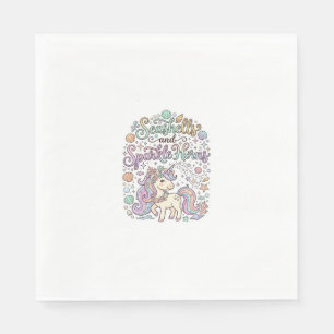 Serviette En Papier Coquilles de licorne et cornes scintillantes Vecte