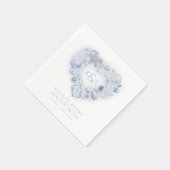 Serviette En Papier Coquilles de mer aquarelle coeur plage bleu (Coin)