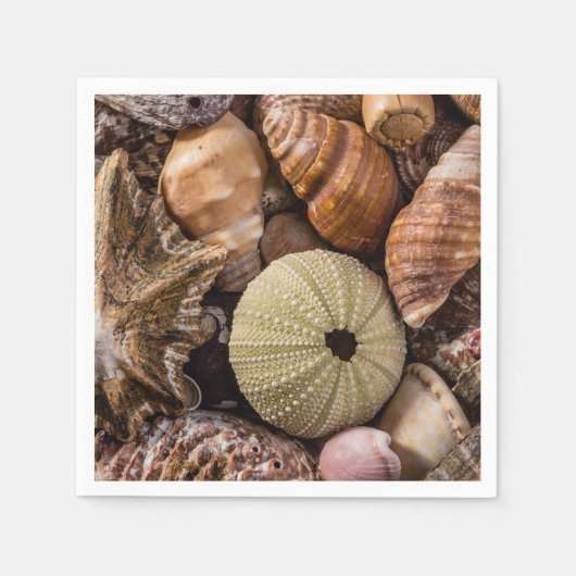 Serviette En Papier Coquilles de mer mixtes Cocktail serviettes (Devant)
