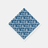 Serviette En Papier Corail Abstrait bleu et blanc Motif répétitif (Coin)