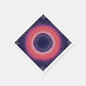 Serviette En Papier Corail, Aubergine, Magenta, Points Kaleidoscope Bl (Coin)