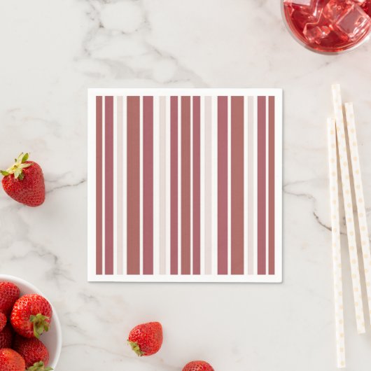 Serviette En Papier Corail Beige Stripes (En situation)