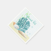 Serviette En Papier Corail bleu, coquillages et perle bleue (Coin)