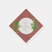 Serviette En Papier Corail Brun Imprimé Léopard Merci (Coin)