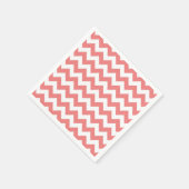 Serviette En Papier Corail clair blanc Chevron Zig-Zag Motif (Coin)