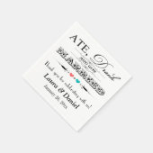 Serviette En Papier Corail et Aqua Coeurs, Scrolls Mariages serviettes (Coin)