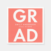 Serviette En Papier Corail | Graduation Gras (Devant)