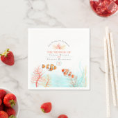 Serviette En Papier Corail mariage aquatique et aquarelle de poisson c (En situation)