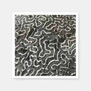 Serviette En Papier Corail noir et blanc II Photo de nature abstraite