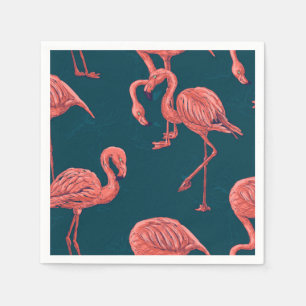 Serviette En Papier Corail vivant modèle flamingo