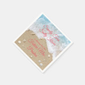 Serviette En Papier Coral Beach Waves Sandy Toits Fête des mariées (Coin)