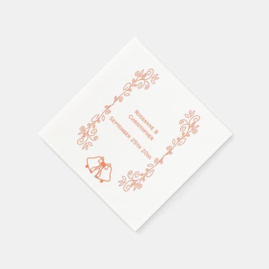 Serviette En Papier Coral Bells Défilement Mariage Réception (Coin)