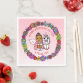 Serviette En Papier Coral Fairy and Unicorn American Fairy (En situation)