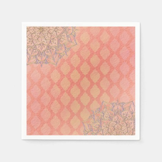 Serviette En Papier Coral Lavender Gold Mariage marocain Arabe (Devant)