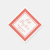 Serviette En Papier Coral Modern Script Mariage (Coin)