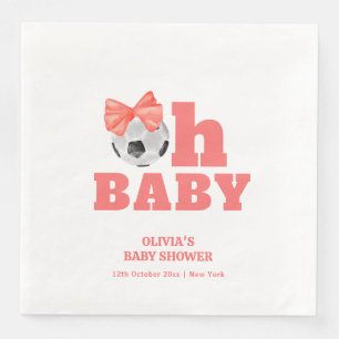 Serviette En Papier Coral Peach Oh Bébé Arc Football Bébé Shower