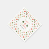Serviette En Papier Coral rose rose Roses Mariage Floral (Coin)