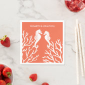 Serviette En Papier Coral Seahorse (En situation)