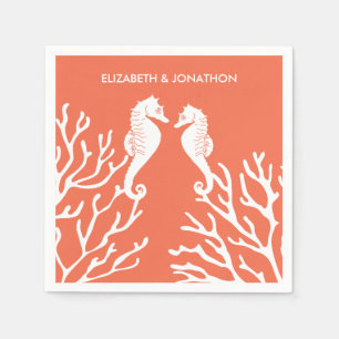 Serviette En Papier Coral Seahorse