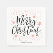 Serviette En Papier Coral Sparkle Joyeux Noël (Devant)