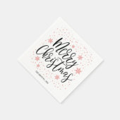Serviette En Papier Coral Sparkle Joyeux Noël (Coin)