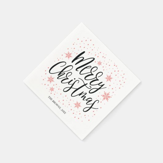 Serviette En Papier Coral Sparkle Joyeux Noël (Coin)