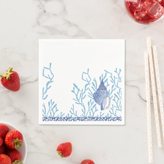 Serviette En Papier Coraux et plage (En situation)