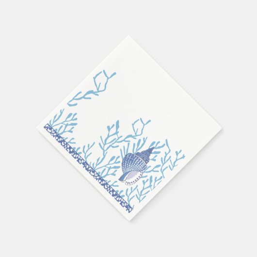Serviette En Papier Coraux et plage (Coin)