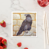 Serviette En Papier Corbeau (En situation)