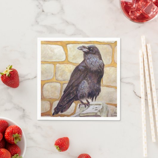 Serviette En Papier Corbeau (En situation)