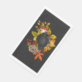 Serviette En Papier Corbeau (Coin)