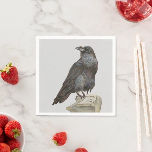 Serviette En Papier Corbeau (En situation)